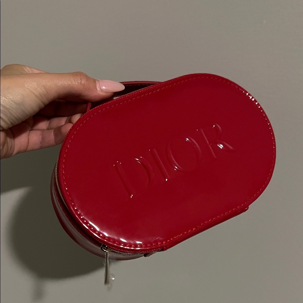 Dior Glossy Red Cosmetic Pouch